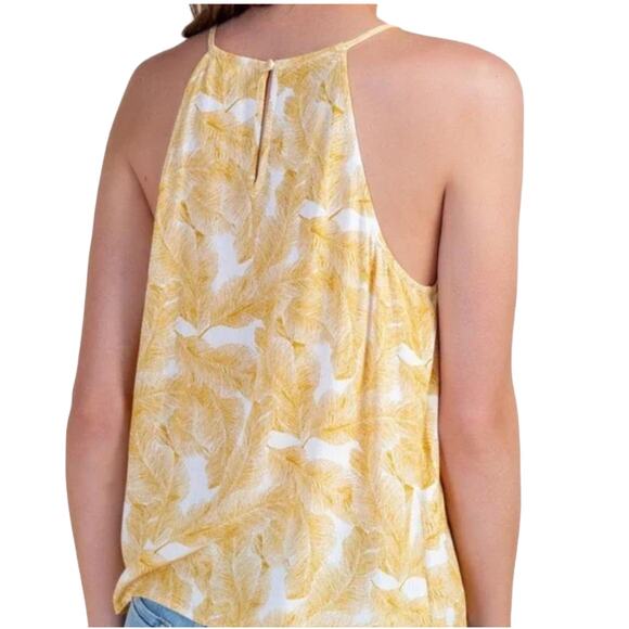 NWT Francesca's Mi ami Gold/Ivory Palm Rayon Tank Top - SIZE LARGE - Picture 4 of 9